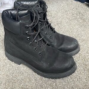 Timberland Black Combat Boots with Rugged Leather